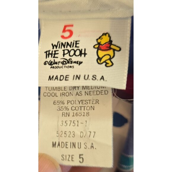 Disney Winnie The Pooh Girls Plaid Dress Size 5 Retro Adorable Vintage - Picture 4 of 5